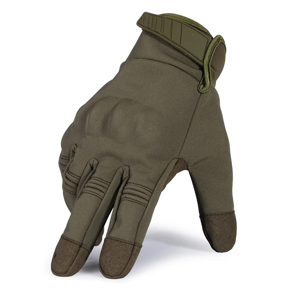 Ветрозащитные камуфляжные тактические перчатки армейские военные боевые страйкбол велосипедный Открытый Велоспорт стрельба Пейнтбол Охота полный палец перчатки - Цвет: Green
