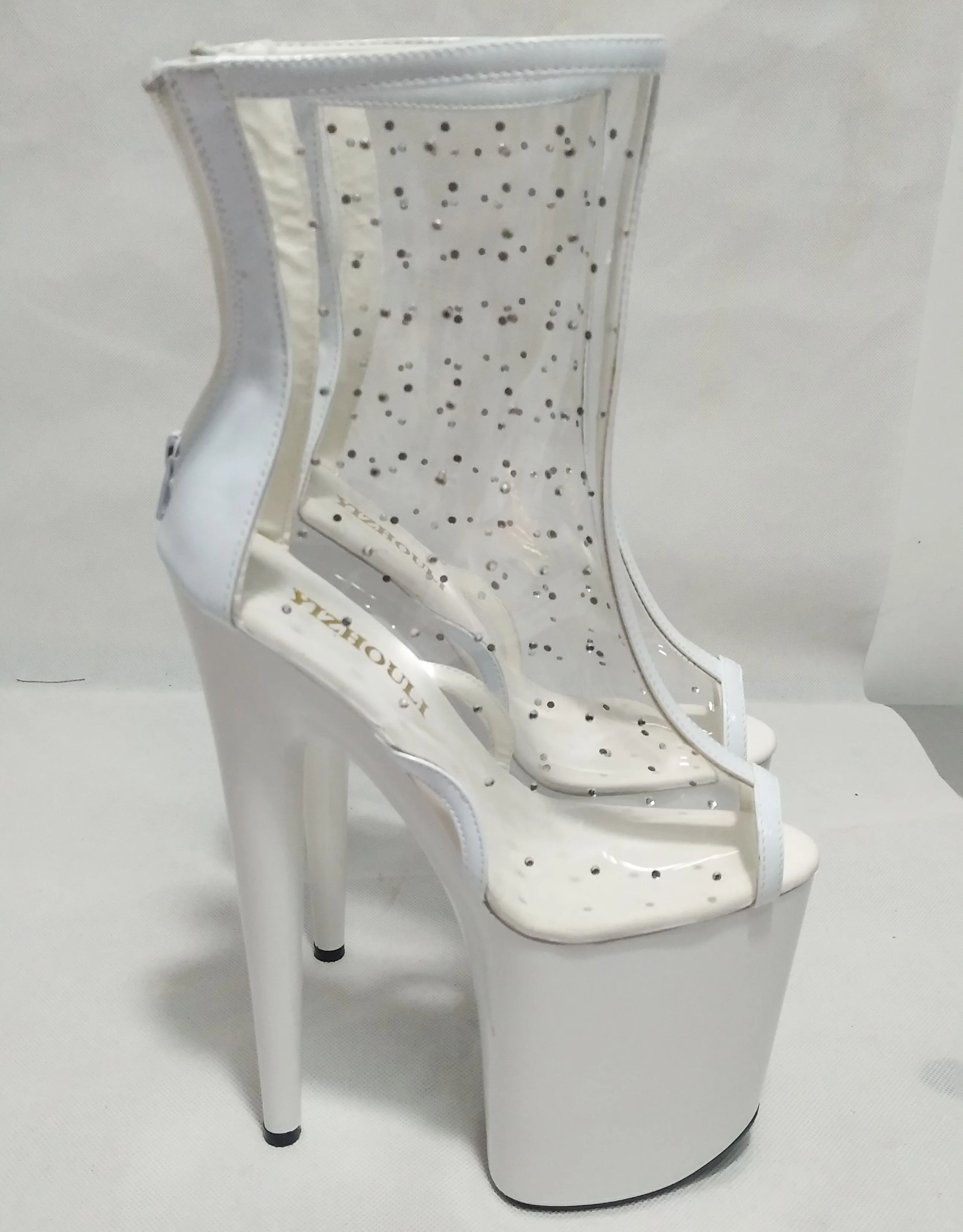 Black lace seduction, low - cut boot, 15cm ultra high heel watertight night club lap-dancing small Dance Shoes
