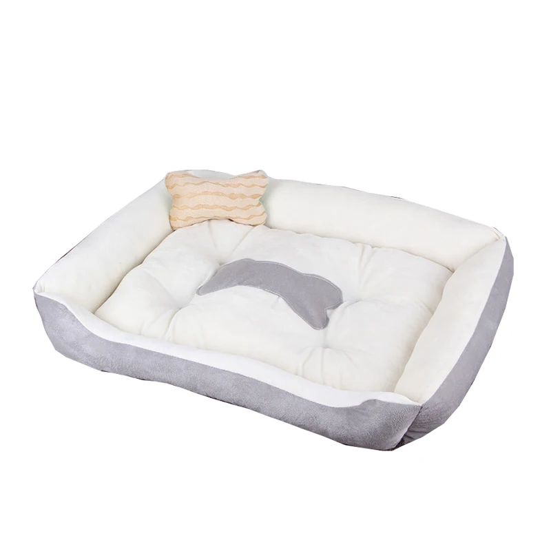 Согревающая кровать для собаки, моющаяся, для питомца, флоппи, очень удобная плюшевая подушка для обода и нескользящая подошва, все размеры, собачий домик, собачий коврик, Sofe - Цвет: White