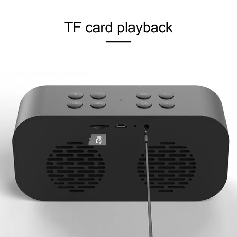 FFYY-Led Цифровой Будильник беспроводной Bluetooth стерео динамик светодиодный дисплей музыкальная звуковая коробка с будильником зеркальные настольные часы