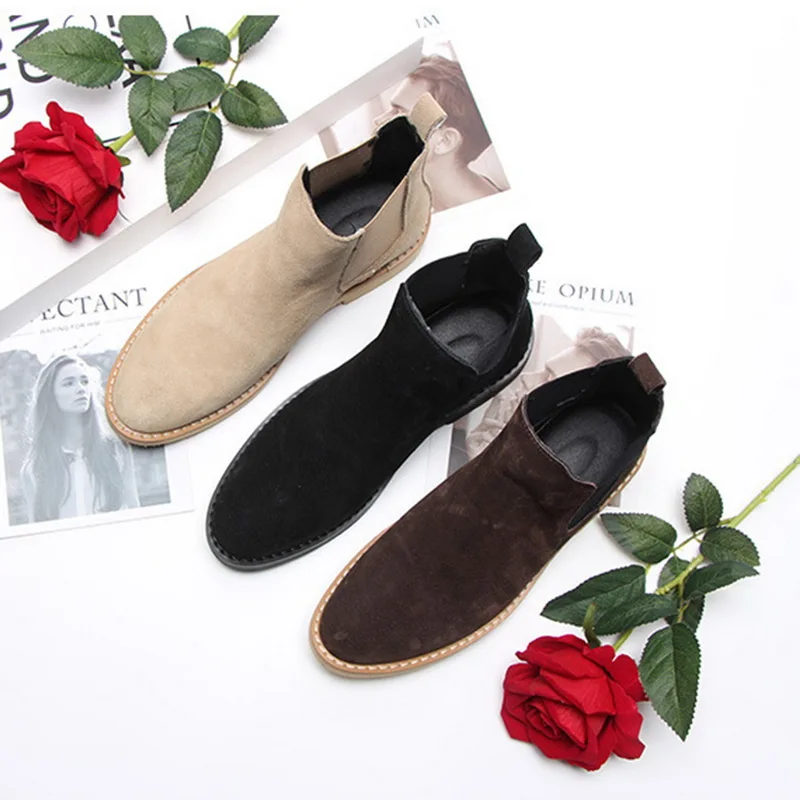 

JODIMITTY vertvie Mens Boots Chelsea Boot Ankle Boot Plus Velvet High-top Outdoor Walking Shoes Wear Resistant Casual Shoes