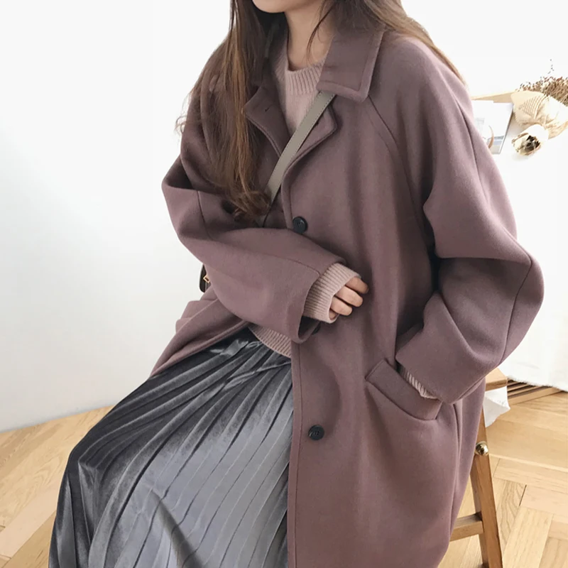 Beste Vrouwen Trendy Single Breasted Hoge Kwaliteit Verdikking Warme Wollen Jas Oversized Retro Womens Eenvoudige Elegante Casaco Feminino