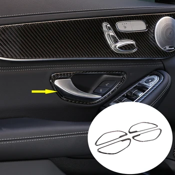 

Car Inner Door Handle Frame Decoration Cover 3D internal Sticker Accessories For Mercedes Benz C Class GLC X253 W205 2016-2019