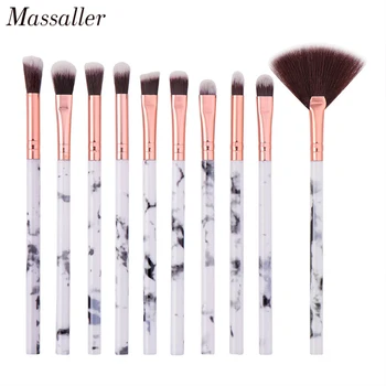 

Massaller High Quality Synthetic Hair Eye Shadow Brush Portable Blending Crease Eye Brow Makeup Brushes 10pcs Cosmetic Tools Set