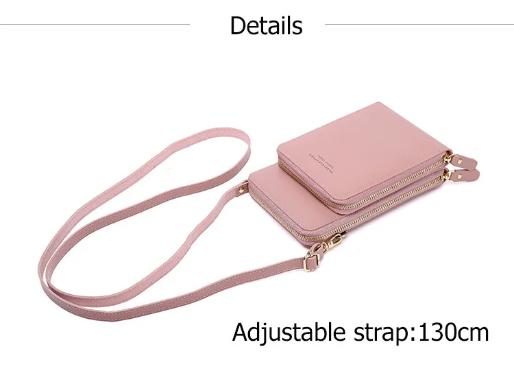 Women Wallet Clutch Purse Ladies Mini PU Leather Shoulder Messenger Bag Muti Pocket All in one Crossbody Phone Bag Female Wallet (3)