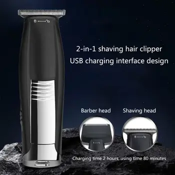 

2 In 1 Multifunctional Electric Hair Clipper Men T-Blade Beard Shaver Trimmer Barber Grooming Kit Rechargeable Cordless Haircut