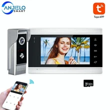 Visiophone intelligent avec écran de 7 pouces, interphone vidéo pour maison, application Tuya, système d'interphone, sonnette, caméra, interphone pour appartement