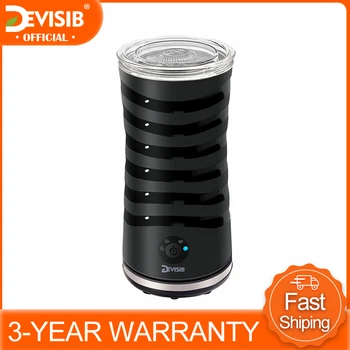 

DEVISIB Milk Frother Electric Steamer Soft Foam Maker for Hot Cold Froth Cappuccino Coffee Latte Non-Stick With Strix Control