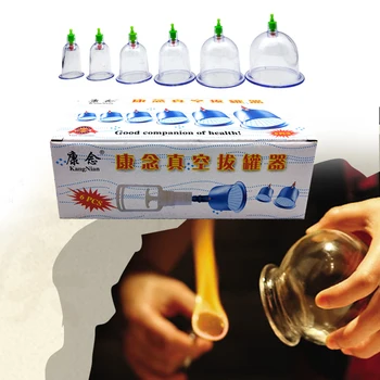 

Chinese Medical Vacuum Body Massager Magnetic Acupunture Vacuum Cupping Set Massage Therapy tens Hijama Health care 6 cups/set