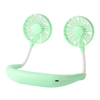

7-leaf sports wear hanging neck fan Lazy Wear Portable Fan Plastic 360 Degree Rotation Refrigeration Air cooler