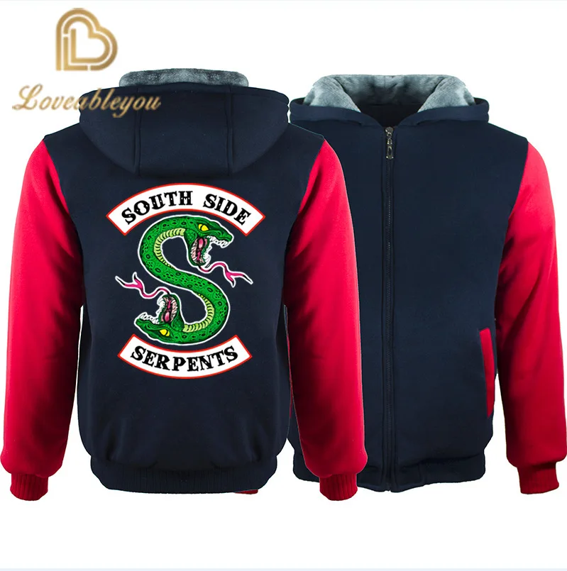 "South Side serpents" толстовки Для мужчин Off White молнии уличная одежда в стиле «хип-хоп», на мальчиков и девочек, теплые кофты Повседневное толстовка с капюшоном для детей