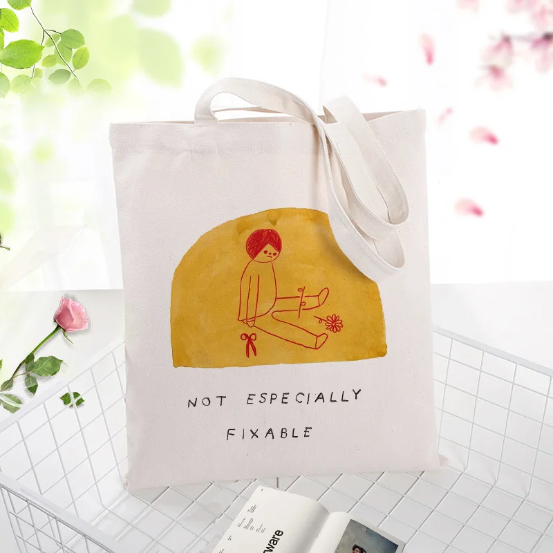 Холст сумка для покупок текст DIY простая иллюстрация ежедневного использования пользовательский принт Логотип эко многоразовая утилизация