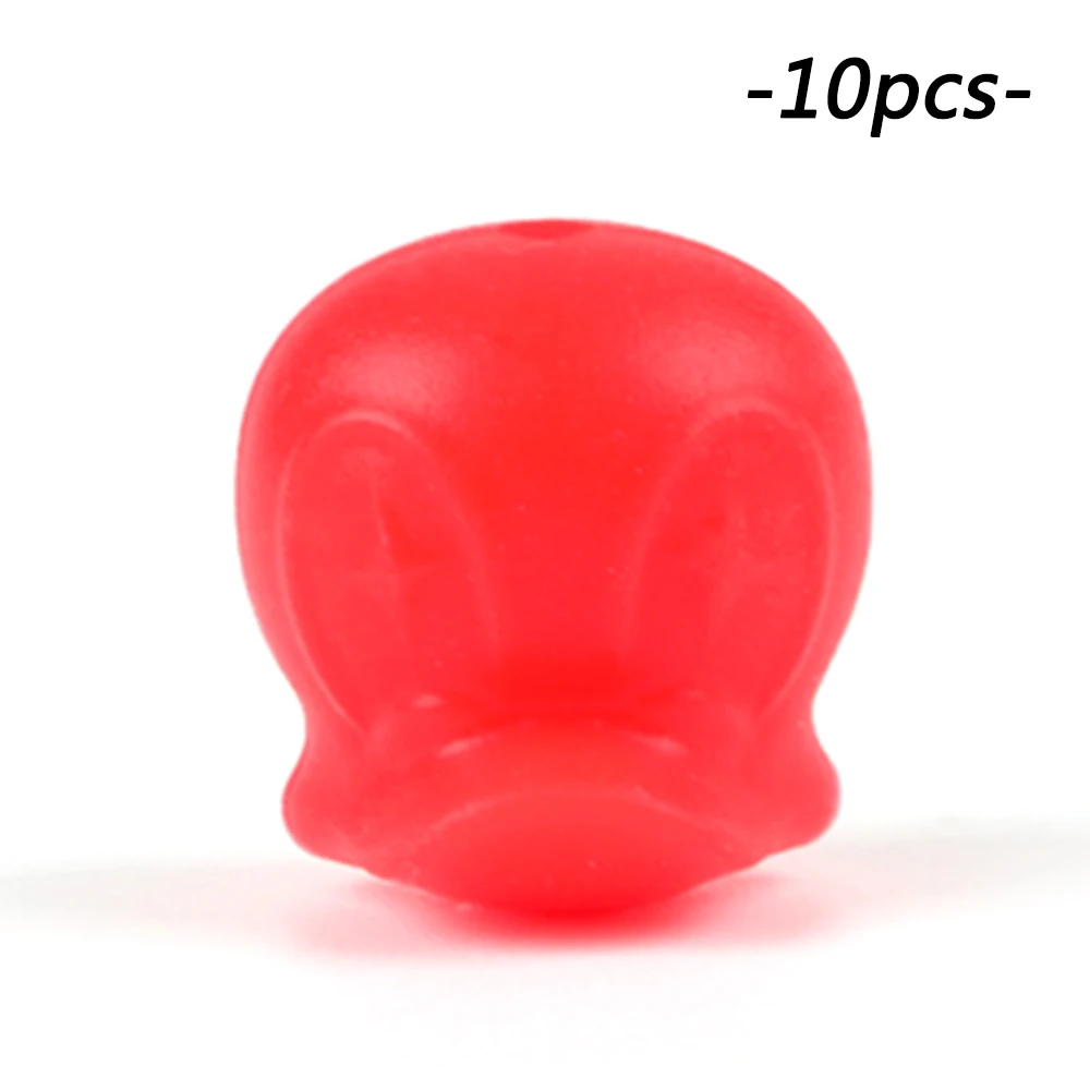 scarlet red LOFCA 10 шт. Дональд бисер силиконовый без бисфенола А животное утка Прорезыватель бусины, прорезыватель аксессуары пищевой кольцо для соски изготовление - Цвет: scarlet red