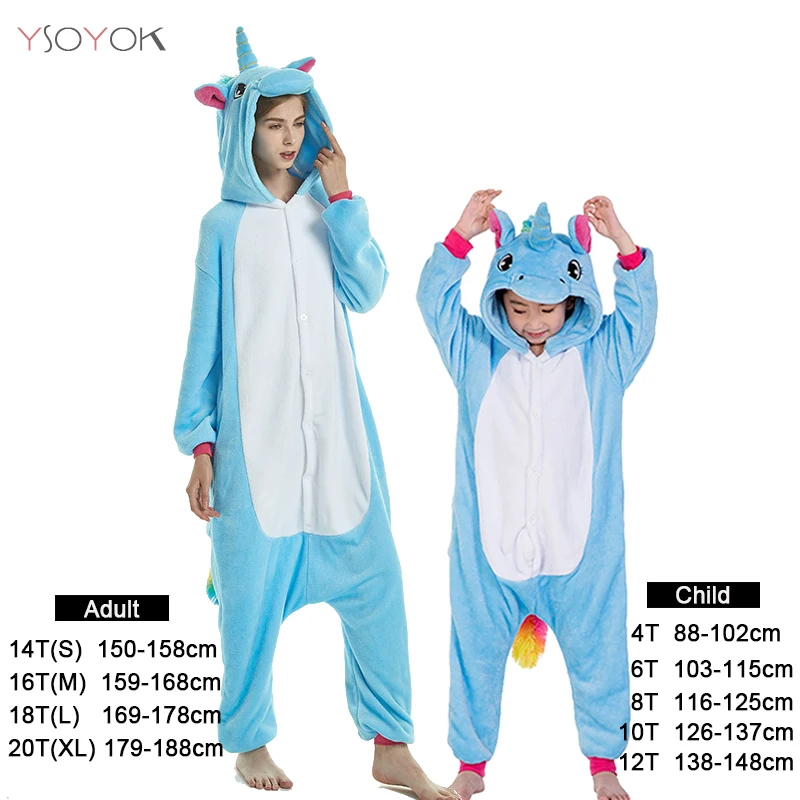 Пижама Кигуруми для мальчиков и девочек пижама с единорогом женщин рисунком