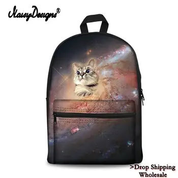 

Girl Boys Schoolbag Ladies Backpack 3D Cats in Space Print Travel Shoulder Bag for Teen Students Kid Gifts Backpack School Bags