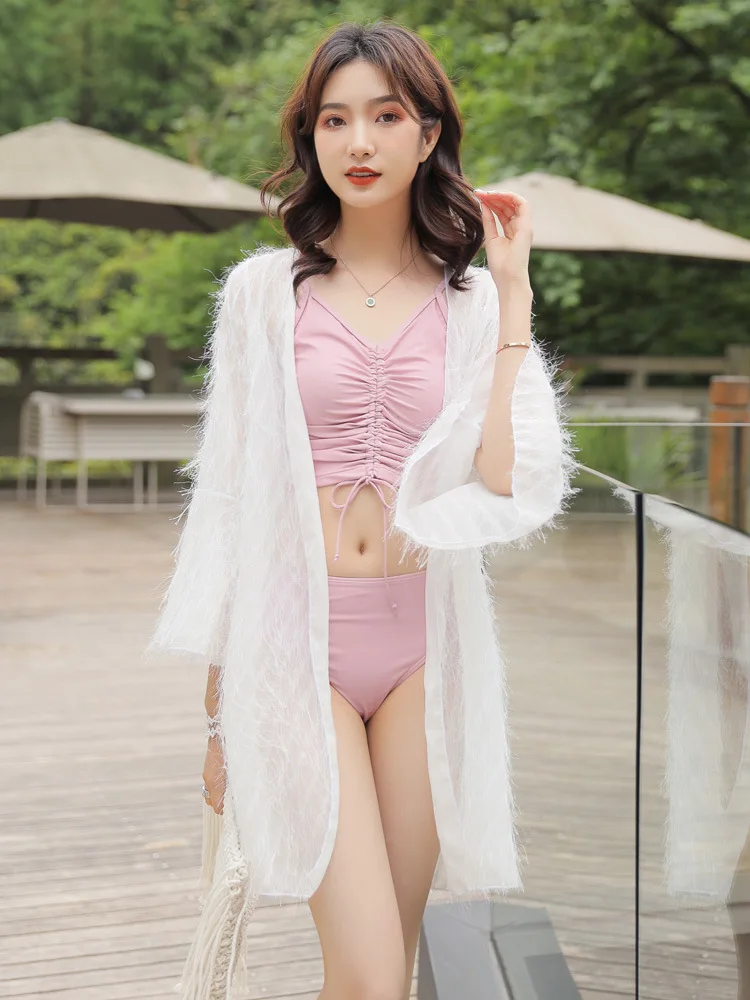 

2019 New Style Bathing Suit Fashion Sexy Slim Fit Slimming Split Type Culottes-Four-piece Set Bathing Suit