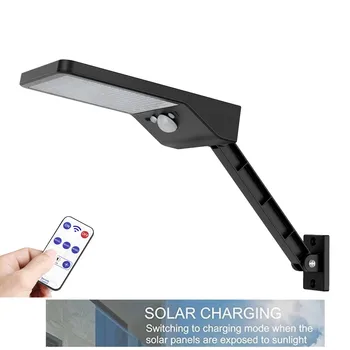 

48 LED Solar Light Three Modes Black White Waterproof Outdoor Garden Fence Lamp With rotate bracket remote controller Gear lock