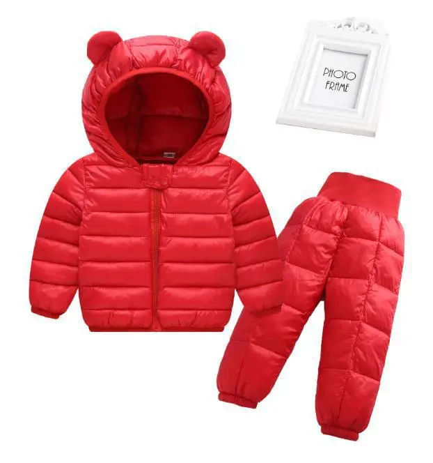 

Winter New Style CHILDREN'S Suit 2018 Korean-style Solid Color Thick Men And Women Child Baby Infants Cotton Coat Set Two-Piece