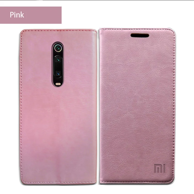 Розовый Для Xiaomi mi 9T чехол Роскошный флип-кейс из натуральной кожи для Xiaomi mi 9t Магнитный чехол-книжка для Xaio mi 9t Coque - Цвет: Розовый