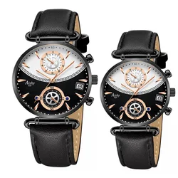 Top brand Aishy Couple Watches Leather Strap Lover's fashion Watches Simple Watch Gifts for Men Women Pair watch