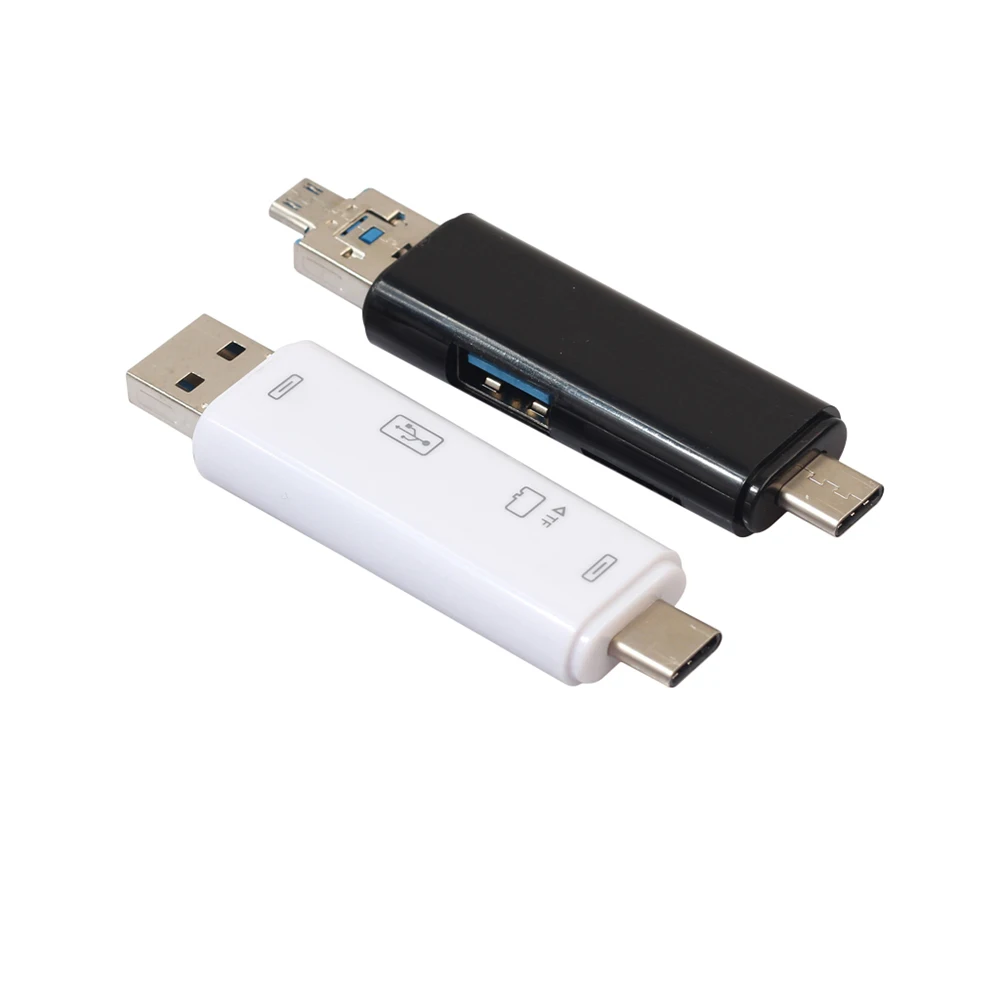 Многофункциональный USB 3,1 type-C к USB 2,0 Micro 5Pin TF адаптер для чтения карт OTG