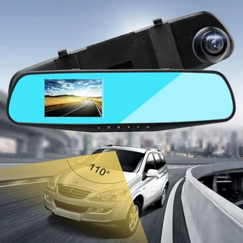 

3.9 inch rearview mirror driving recorder full HD 1080P digital video recorder car DVR camera single lens with 8GB memory card