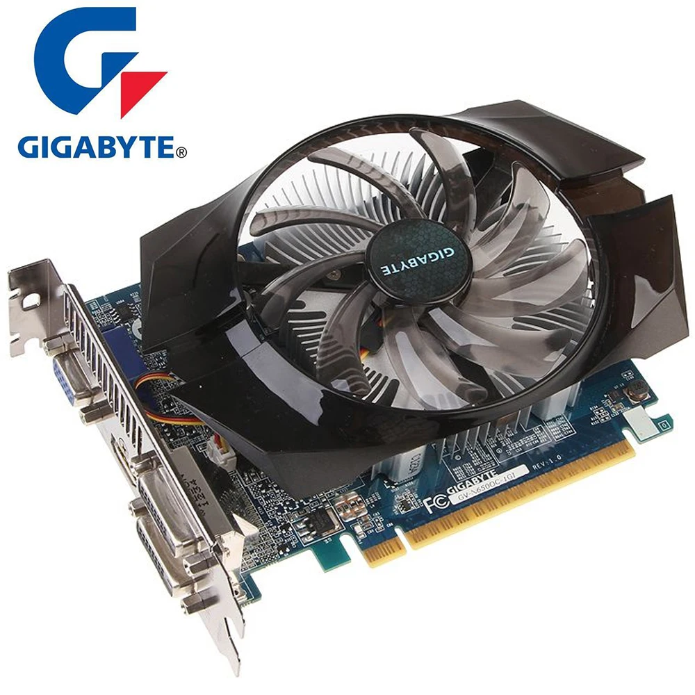 Видеокарта GIGABYTE GTX 650 1 Гб 128 бит GDDR5 видеокарта nVIDIA Geforce GTX650 HDMI Dvi б/у VGA карты на