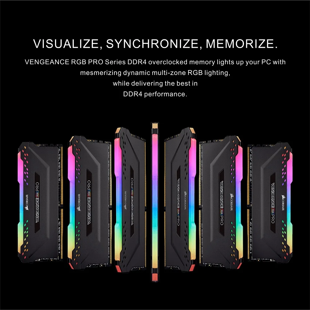 Оперативная память CORSAIR DDR4 PC4 8 гб 16 RGB PRO DIMM для настольного компьютера с