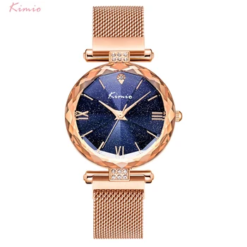 

NO.2 Kimio Fashion Women Dress Watch Quartz Wristwatch Stainless Steel Mesh Belt Watch Luxury Starry Sky Watches Reloj Mujer