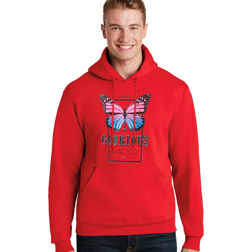 

Hoodies Beautiful Butterfly Men's Clothes Letters Cool Printing Man Pullover Harajuku Hip Hop Tracksuit Warm Cool Male Clothes
