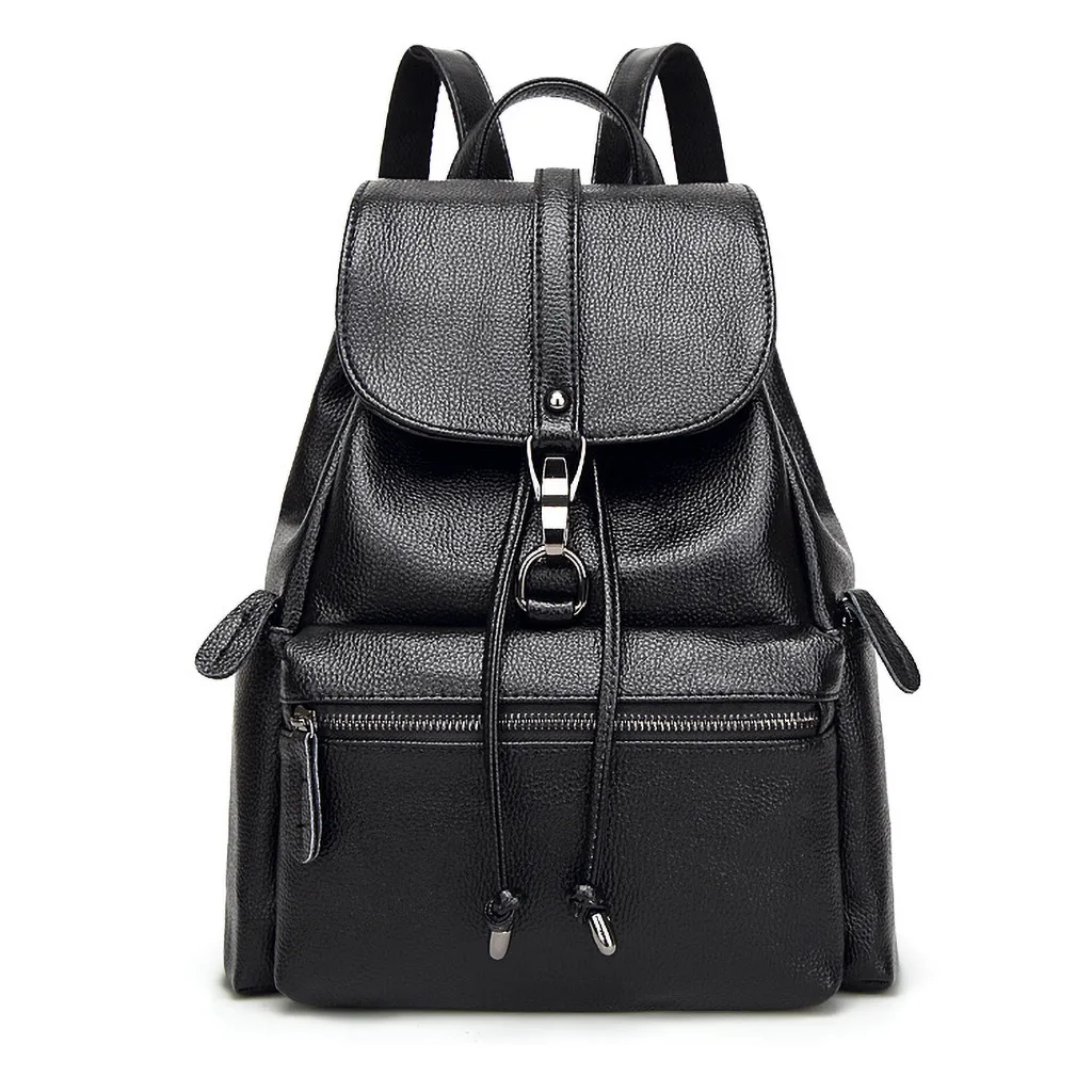 Модный черный рюкзак mochila mujer, женская сумка для колледжа, рюкзак для путешествий, повседневный рюкзак с верхним слоем, сумка из воловьей кожи, placak# C7
