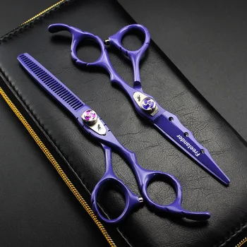 

Professional Hairdressing Scissors Violet paint cutting Scissors 6 Inch Hair Cutting Scissors + Thinning Scissors haircut Set