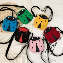 Милый детский кошелек с героями мультфильмов; Новинка; Модный брезентовый мини-кошелек с изображением божьей коровки для мальчиков и девочек; вечерние сумочки для денег