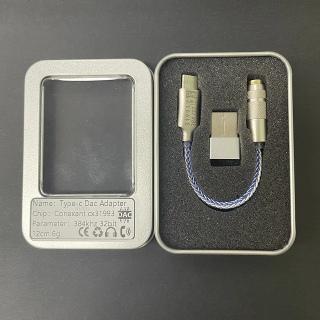 USB C 타입 DAC 헤드폰 앰프, 오디오 인터페이스 DAC 오디오 어댑터 칩 디코딩 이어폰, 3.5mm 출력, LXDAC A05 CX31993