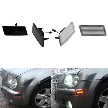 

Amber LED Front Side Marker Light For Chrysler 300 2005-2014 Smoked/Clear Lens