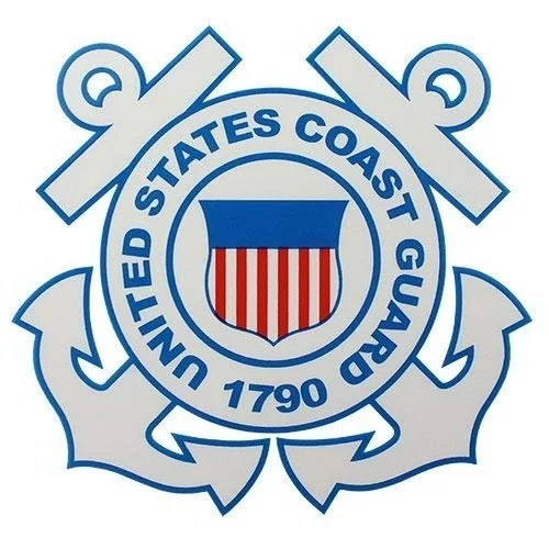 Для 4x U.S. Coast Guard Round " прозрачная наклейка