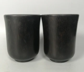 

Chinese natural antique hand carving (a pair of rhinoceros horn cup ornaments Collection)