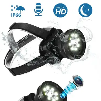 

Outdoor Head-mounted Super Bright Headlamp Adjustable Flashlight Webcam HD 1080P Camera IPX6 Waterproof Camera Set