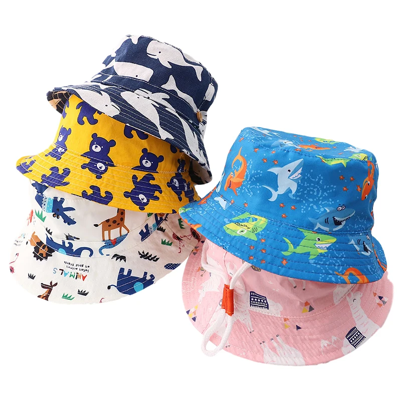 

Cotton Thin Baby Hat Spring And Summer Hat Animal Pattern Hat Children Windproof Fisherman Hat Men And Women Basin Hat