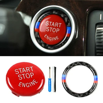 

Car Engine Start Stop Button Cover Carbon Fiber Trim For BMW 3 Series E90 E92 E93 2005-2012 Car Interior Stickers