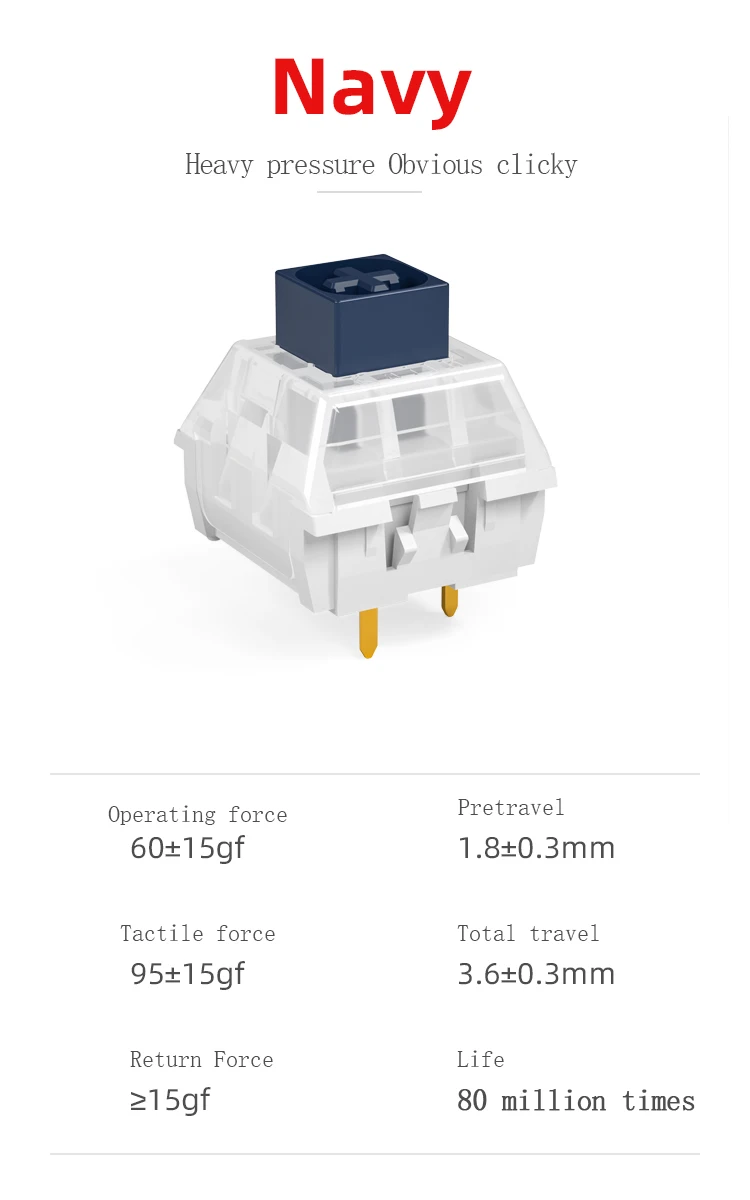 clicky interruptores táteis para diy teclado mecânico