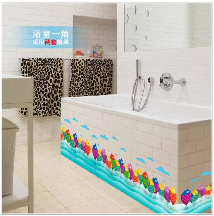 Настенный стикер для ванной водонепроницаемый домашний декоративный бассейн