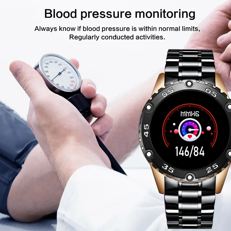LIGE Luxury Smart Watch Men Stainless 