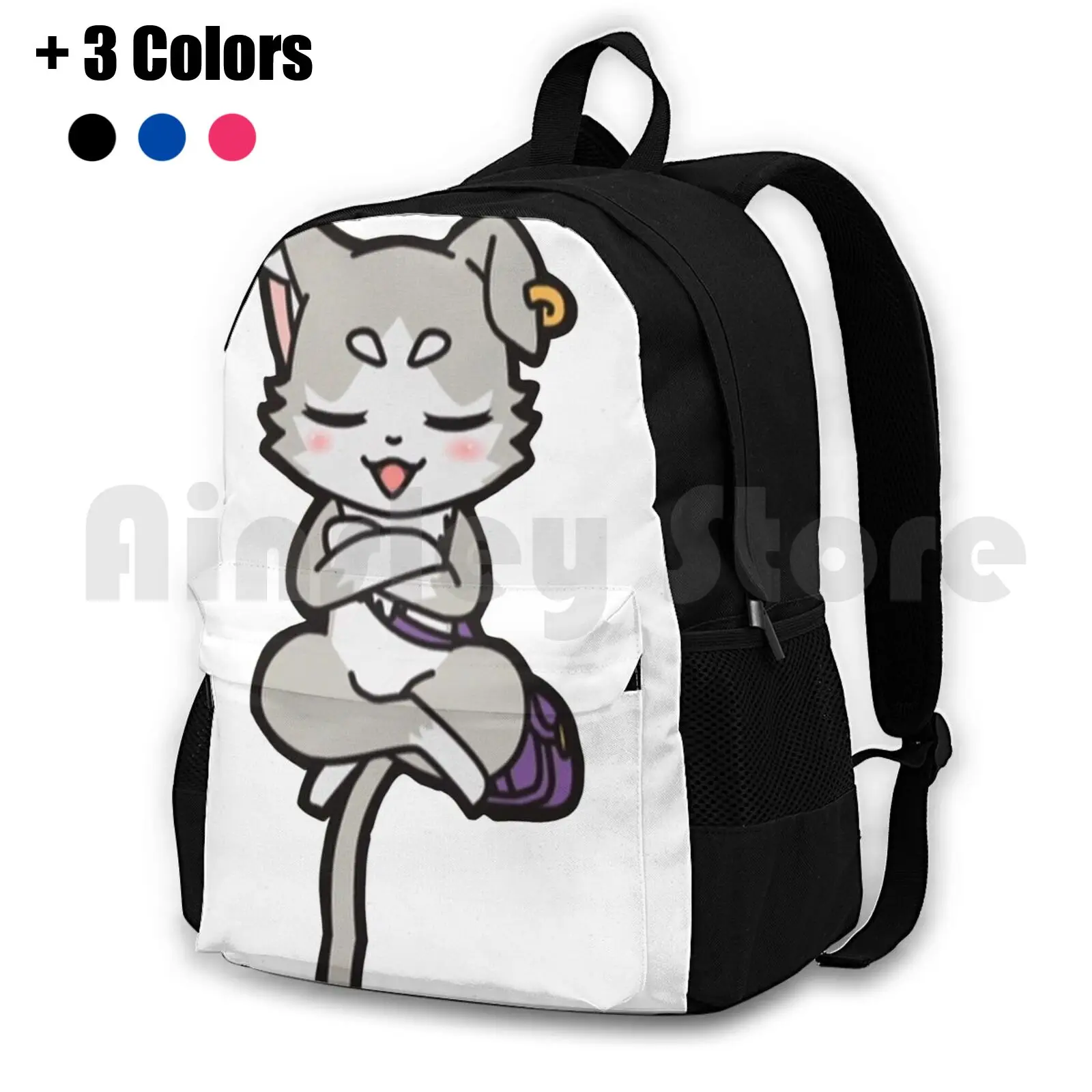 

Походный рюкзак Chibi Puck Re Zero, водонепроницаемый походный ранец для кемпинга и путешествий, аниме Чиби уайфу с синими волосами, Re Zero Rem Ram