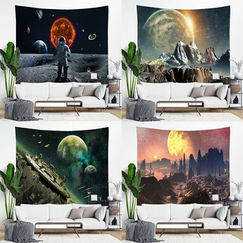 

Home Decor universe space Planet printed Tapestry Wall hanging fabric living room background wall beach towel mat