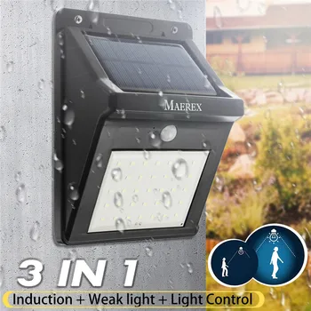 

3-In-1 Solar Lights Outdoor 35 LEDs Super Bright Wall Lights PIR Motion Sensor Light Control Waterproof IP65 Security Lights