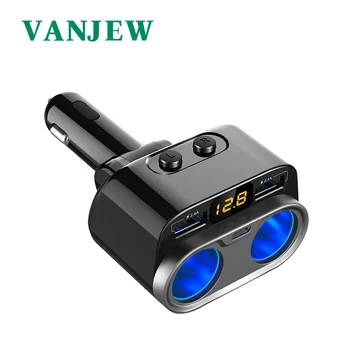 

VANJEW C47 Car Power Adapter Cigarette lighter Socket Splitter Car Charger Voltage Detection TYPE C 4.8A 2 USB Ports Chargers