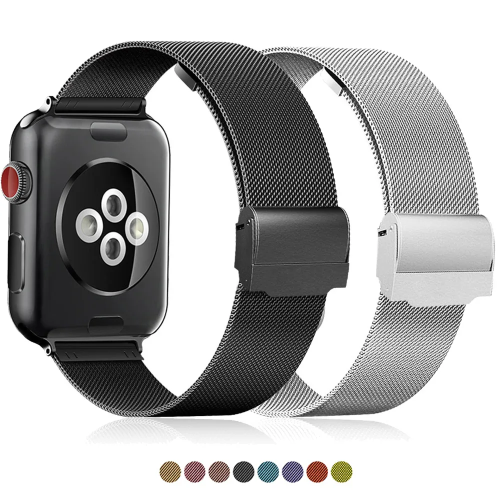 

band compatible For Apple Watch series 12 3 4 5 42mm 38mm strap for iwatch watchband 40mm 44mm Milanese Stainless Steel Bracelet