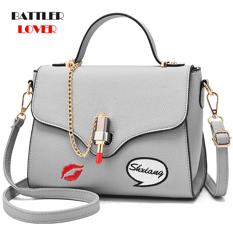 cheap Women Handbag Leather Women Shoulder Bag Small Doctor Crossbody Handbag Embroideried Lipstick Chain Designer Casual Womens Bags