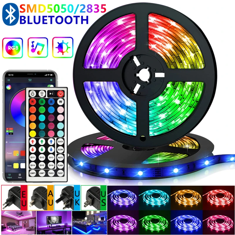 Светодиодные ленты Bluetooth Wi-Fi контроллер гибкий RGB 5050 2835 водонепроницаемый
